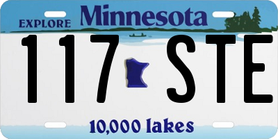 MN license plate 117STE