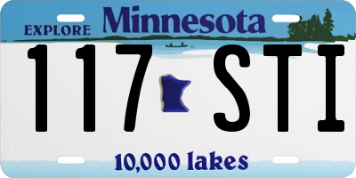 MN license plate 117STI