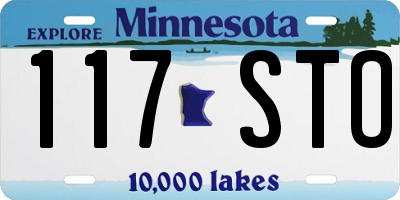 MN license plate 117STO