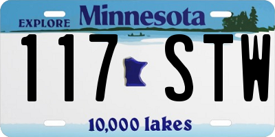MN license plate 117STW