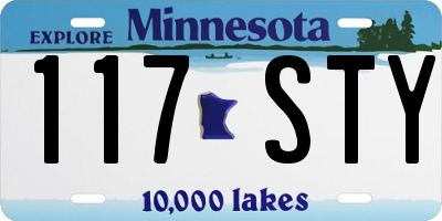 MN license plate 117STY