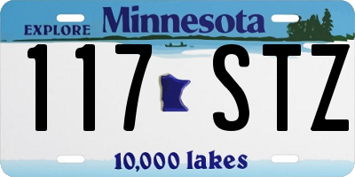MN license plate 117STZ