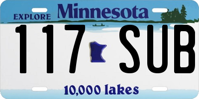 MN license plate 117SUB
