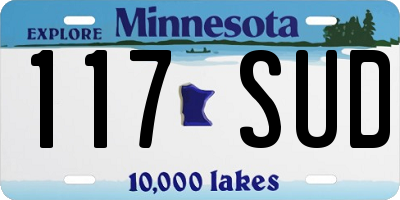MN license plate 117SUD