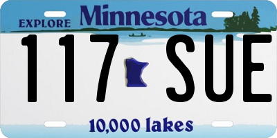 MN license plate 117SUE