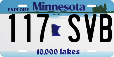 MN license plate 117SVB