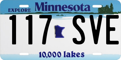 MN license plate 117SVE