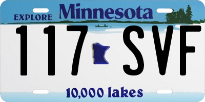 MN license plate 117SVF