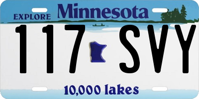 MN license plate 117SVY