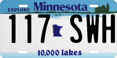 MN license plate 117SWH