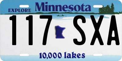 MN license plate 117SXA