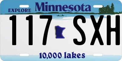 MN license plate 117SXH