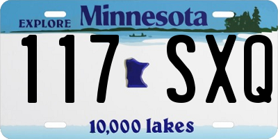 MN license plate 117SXQ