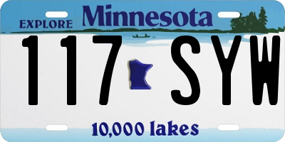 MN license plate 117SYW