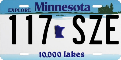 MN license plate 117SZE