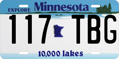 MN license plate 117TBG
