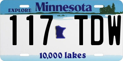MN license plate 117TDW