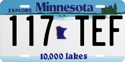 MN license plate 117TEF