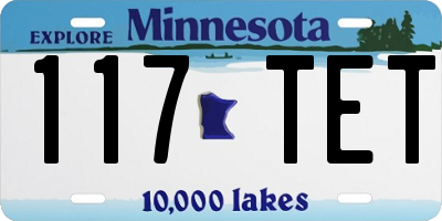 MN license plate 117TET