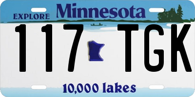 MN license plate 117TGK