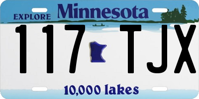MN license plate 117TJX