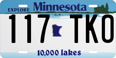 MN license plate 117TKO