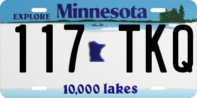MN license plate 117TKQ
