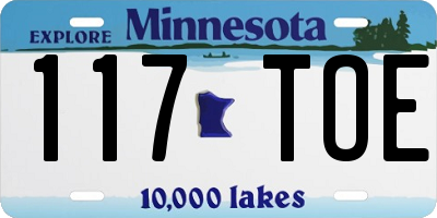 MN license plate 117TOE