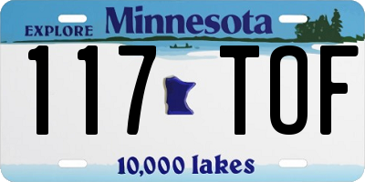 MN license plate 117TOF