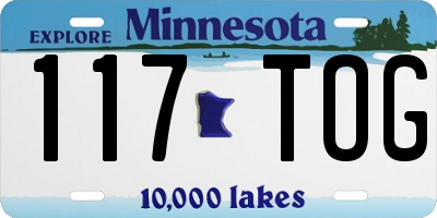 MN license plate 117TOG