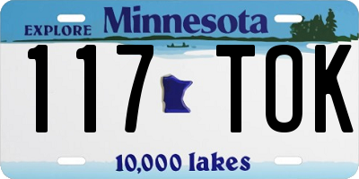 MN license plate 117TOK