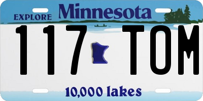 MN license plate 117TOM