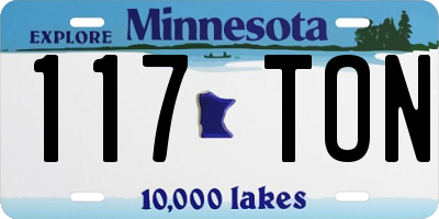 MN license plate 117TON