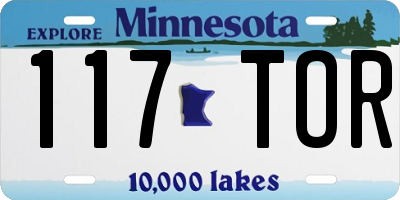MN license plate 117TOR