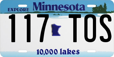 MN license plate 117TOS