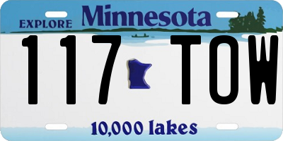 MN license plate 117TOW