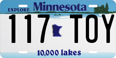 MN license plate 117TOY
