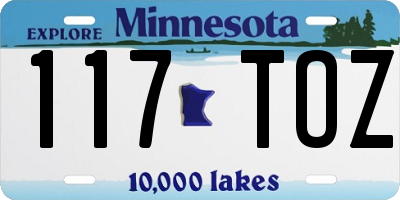 MN license plate 117TOZ