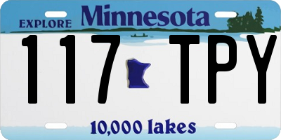 MN license plate 117TPY