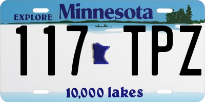 MN license plate 117TPZ