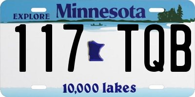MN license plate 117TQB