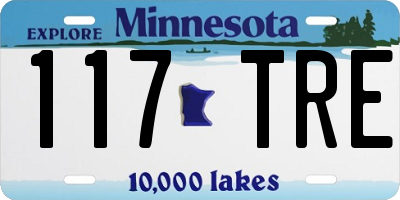 MN license plate 117TRE