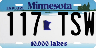 MN license plate 117TSW