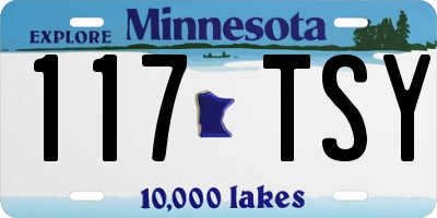 MN license plate 117TSY