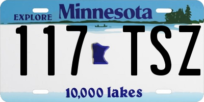 MN license plate 117TSZ