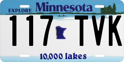 MN license plate 117TVK