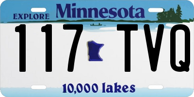 MN license plate 117TVQ