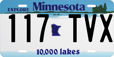 MN license plate 117TVX