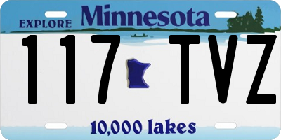 MN license plate 117TVZ