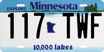 MN license plate 117TWF